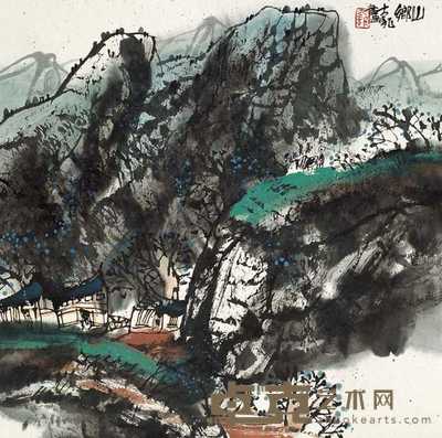 龙瑞 山乡 立轴 67×67cm
